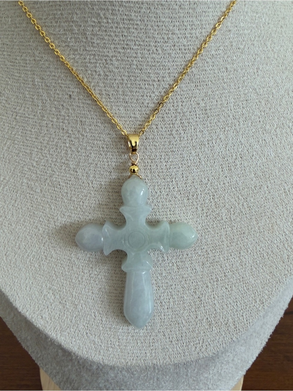 Certified Grade A Burma Jade Cross Pendant